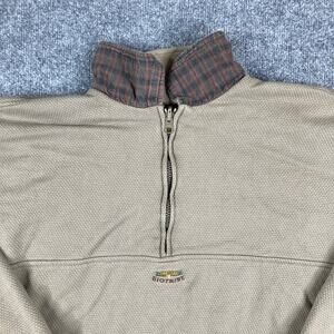 Biotribe Pullover Mens Size L Tan Quarter Zip Mock Neck Outdoor Casual Sweater